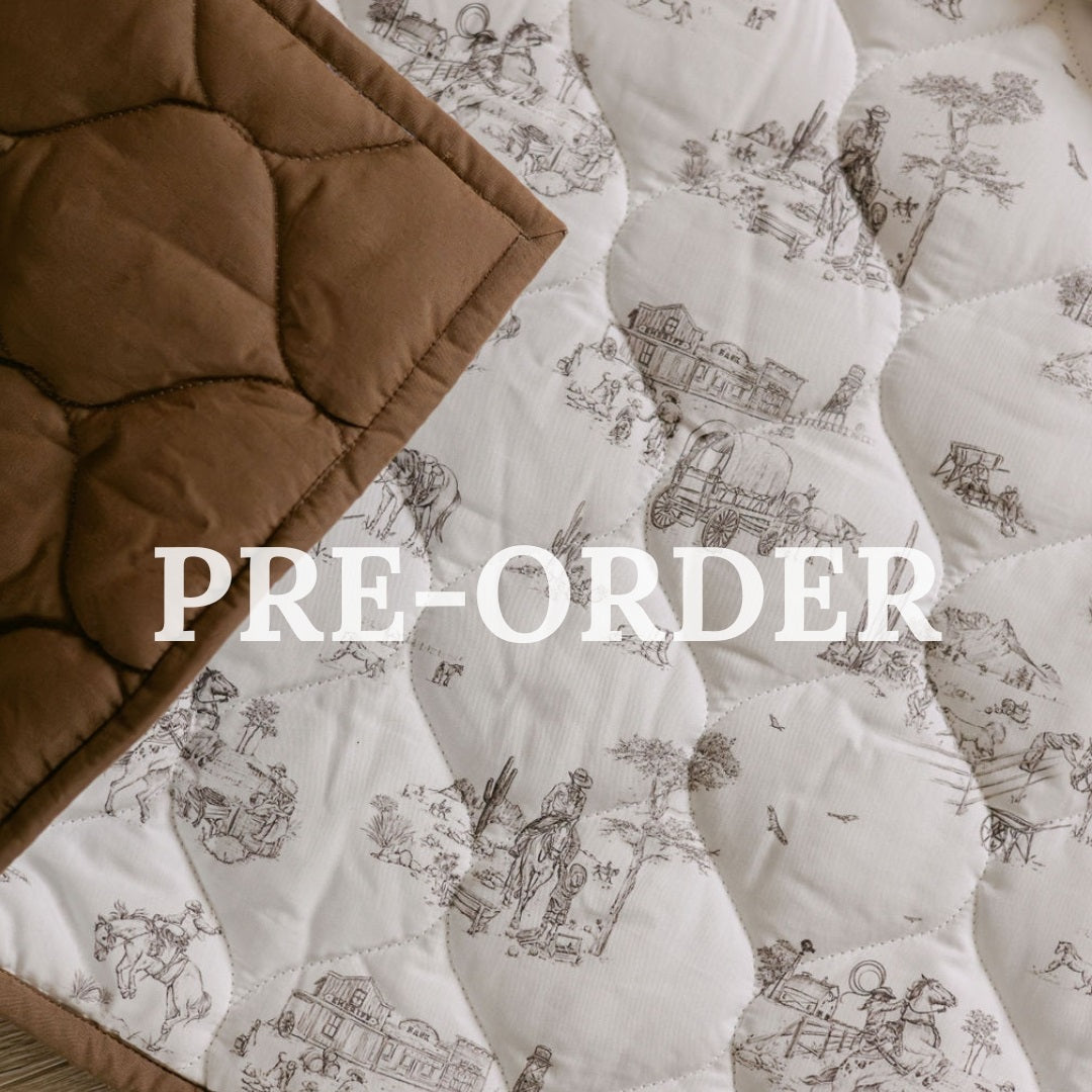 Western Toile Quilted Playmat Organic Cotton Baby Playmat The