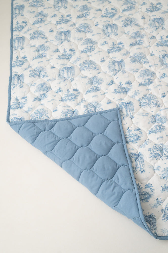 Spring Toile Blue Quilted Playmat