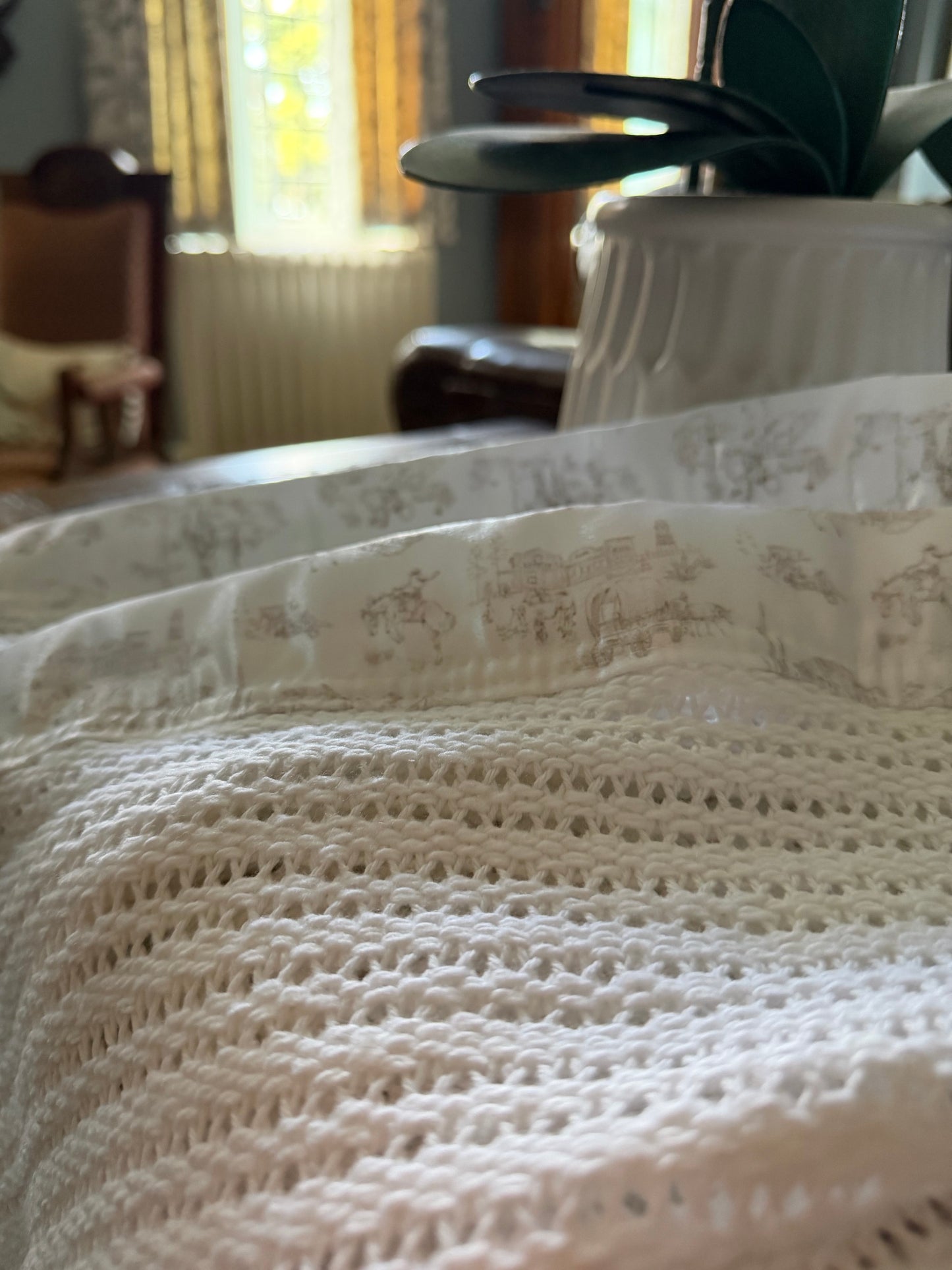 Cellular Blanket -  Pram - Western Toile