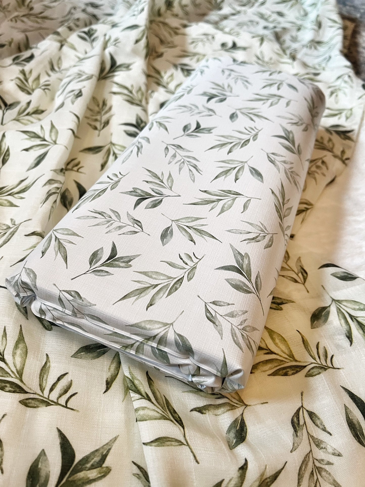 Linen Leaves Travel Changing Mat