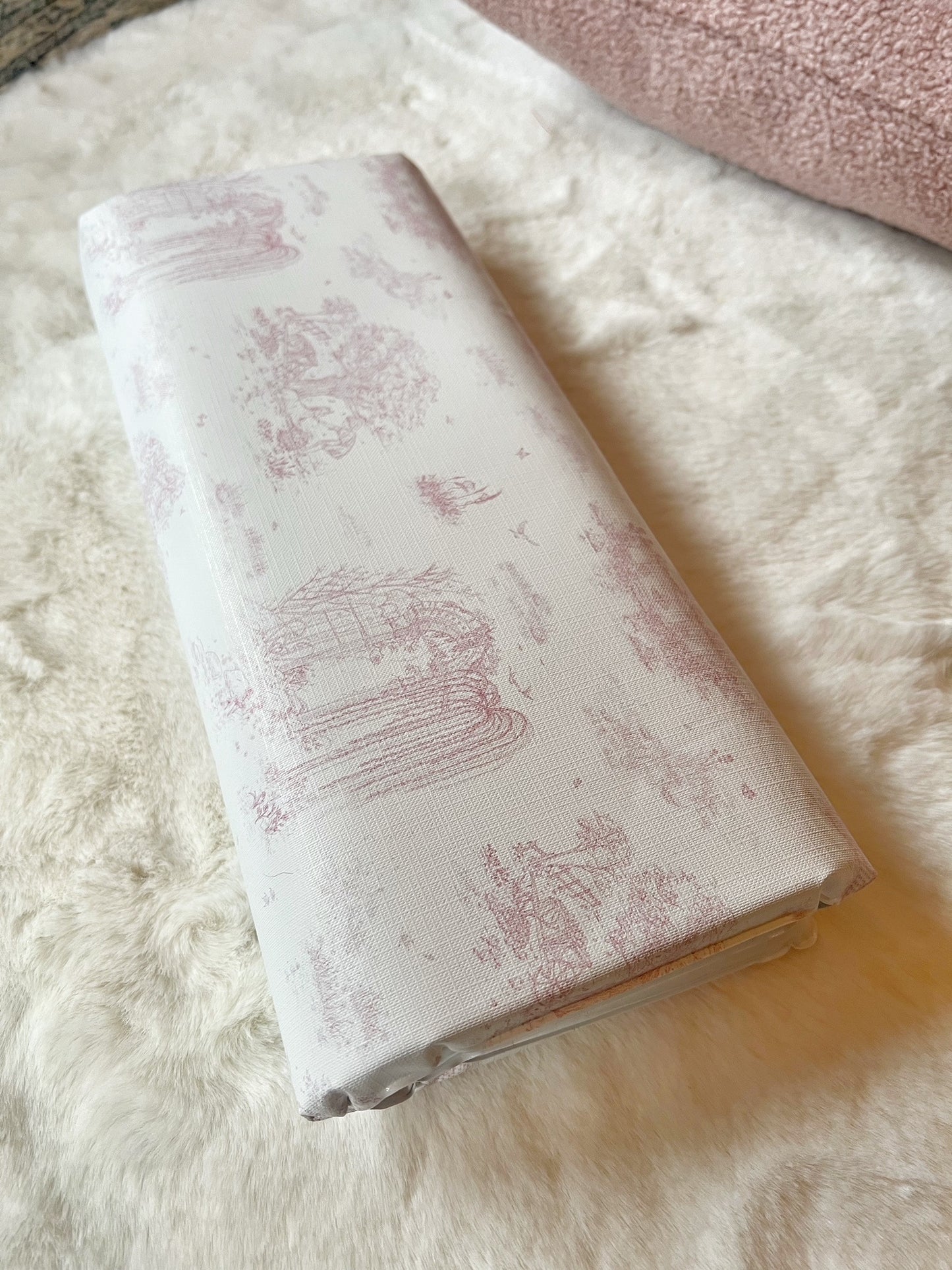 Load image into Gallery viewer, Spring Toile Pink Travel Changing Mat

