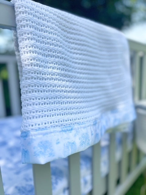 Spring Toile Blue Cellular Blankets – The Gilded Bird