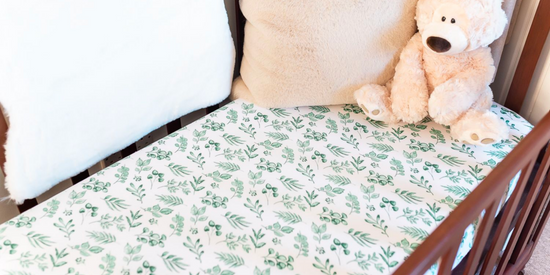 Lovely Leaves Green Fitted Cot Sheet The Gilded Bird