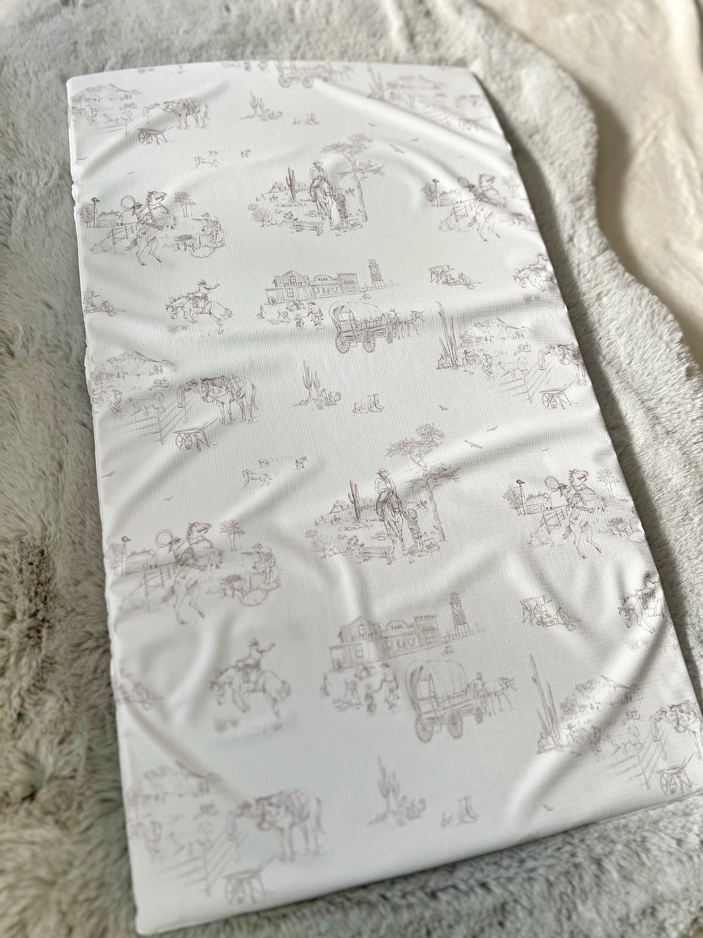 Western Toile Travel Changing Mat