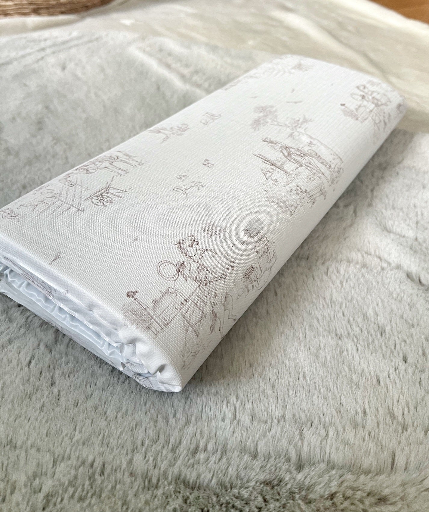 Western Toile Travel Changing Mat