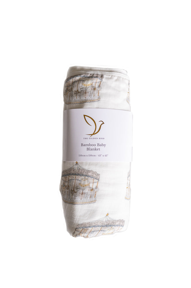 Load image into Gallery viewer, Carousel Bamboo Baby Blanket
