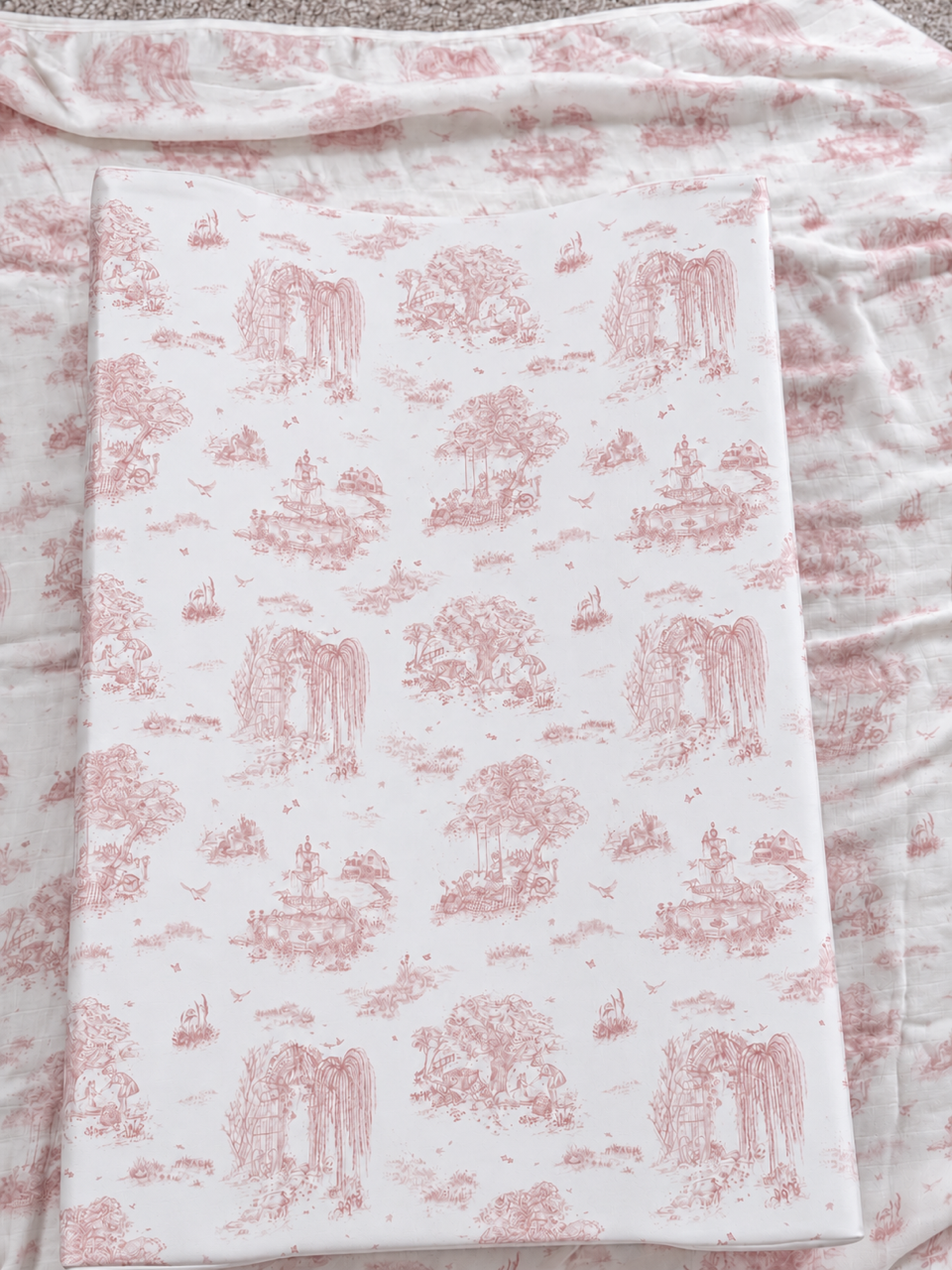 Spring Toile Pink Wedge Mat