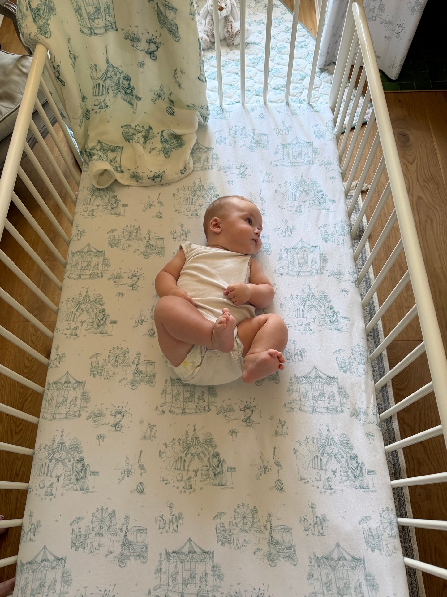 Circus Toile Fitted Cot Sheet