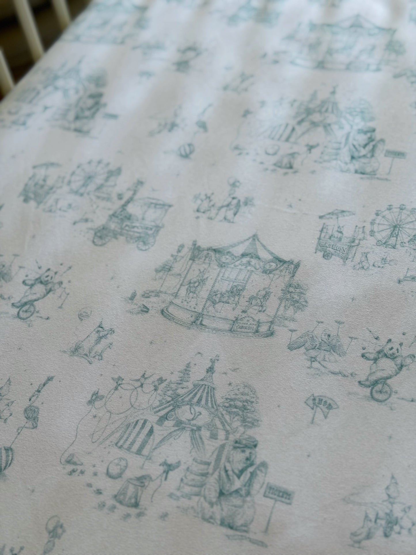 Circus Toile Fitted Cot Sheet