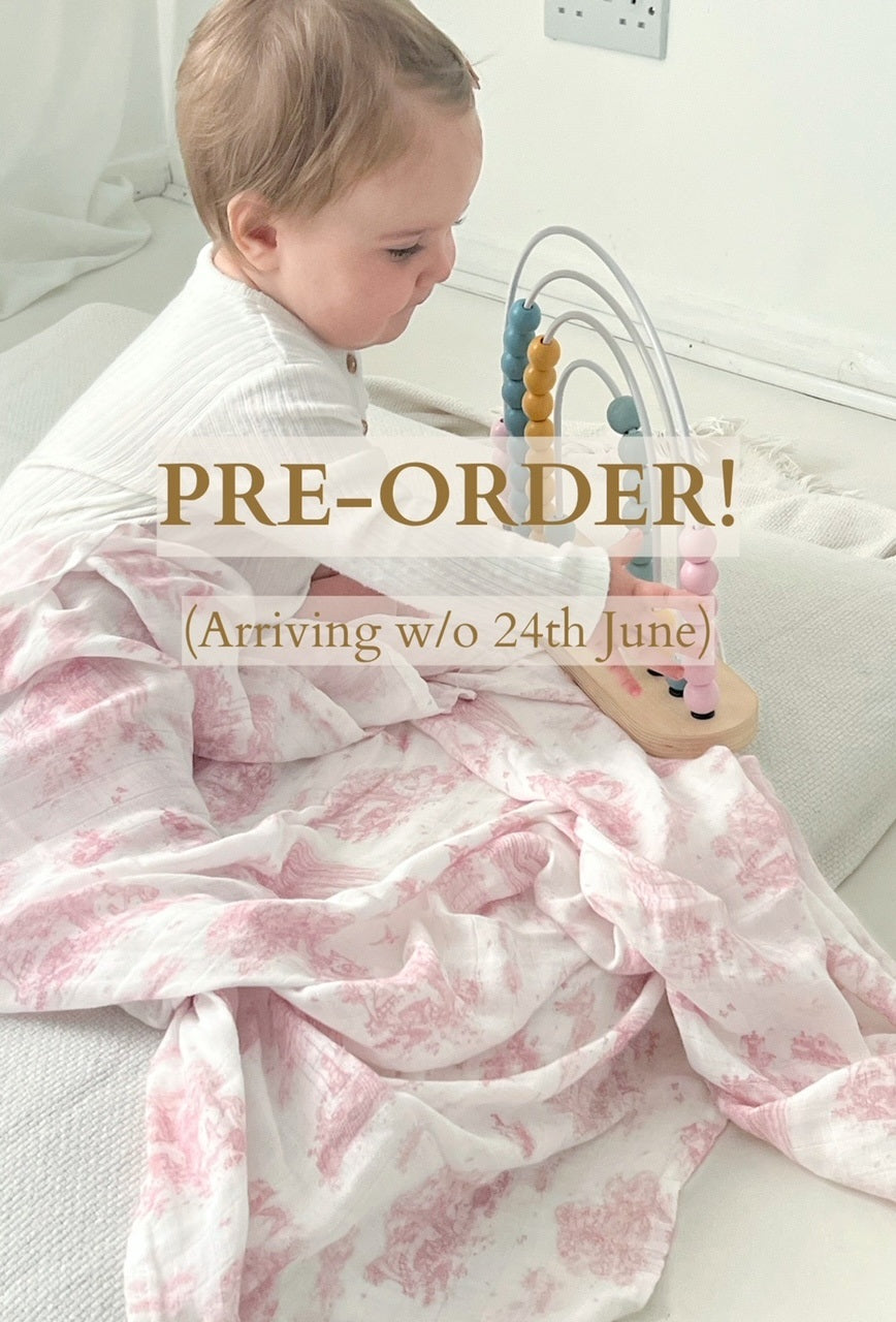 Spring Toile Pink XLarge Muslin Swaddle Swaddle Blankets The