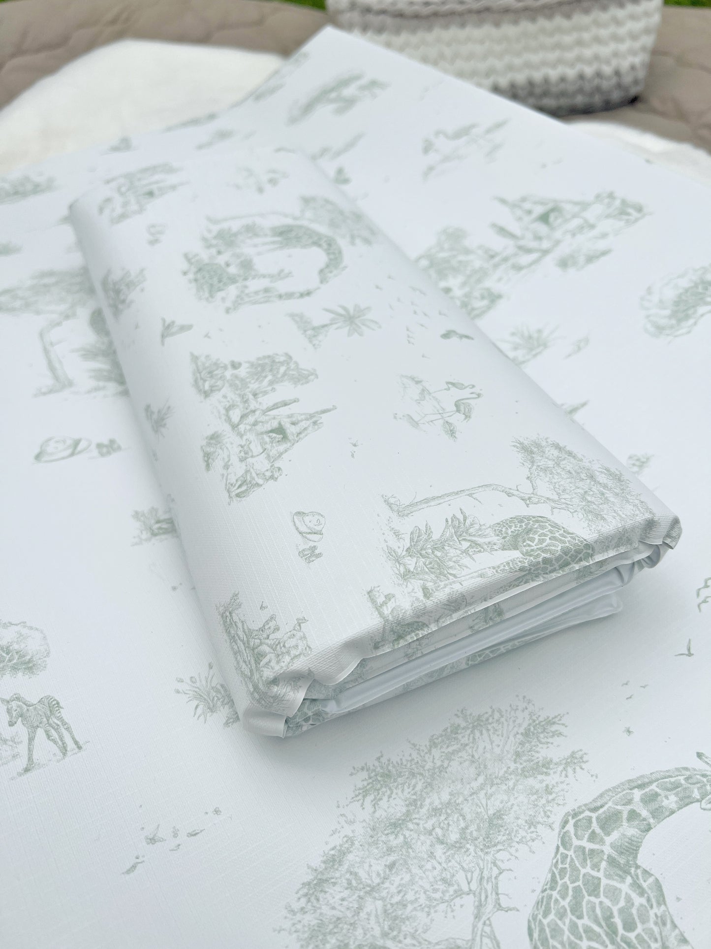 Load image into Gallery viewer, Safari Toile Travel Changing Mat
