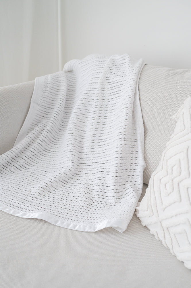 Cellular Blanket -  White/Pram