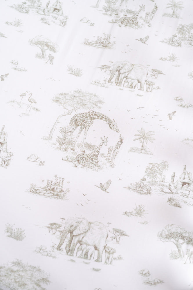 Load image into Gallery viewer, Safari Toile Fitted Cot Sheet

