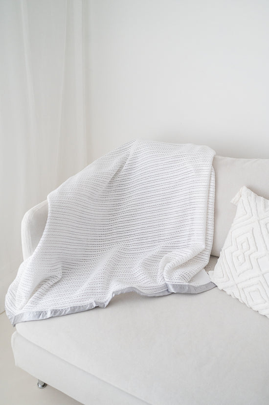 Cellular Blanket - Grey Trim/Cot