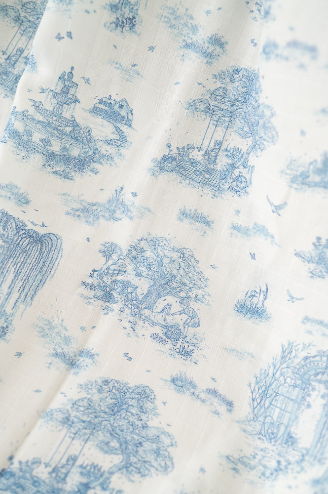 Load image into Gallery viewer, Spring Toile Blue X-Large Muslin Swaddle
