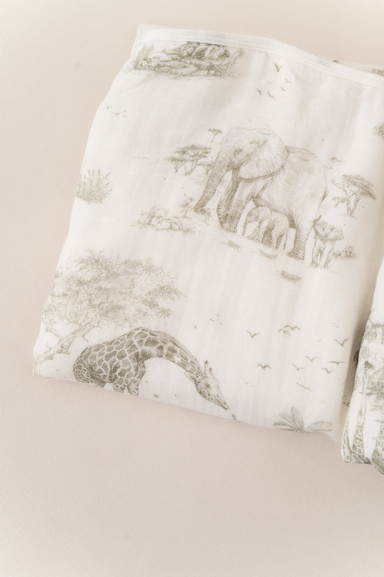 Safari Toile Bamboo Baby Blanket