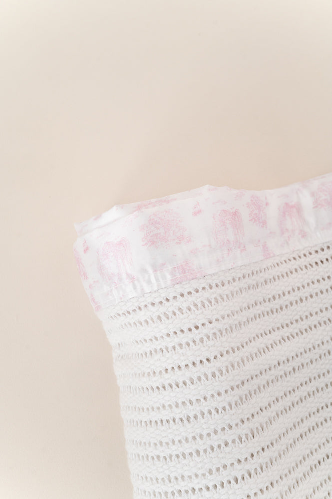 Cellular Blanket -  Pram - Spring Toile Pink