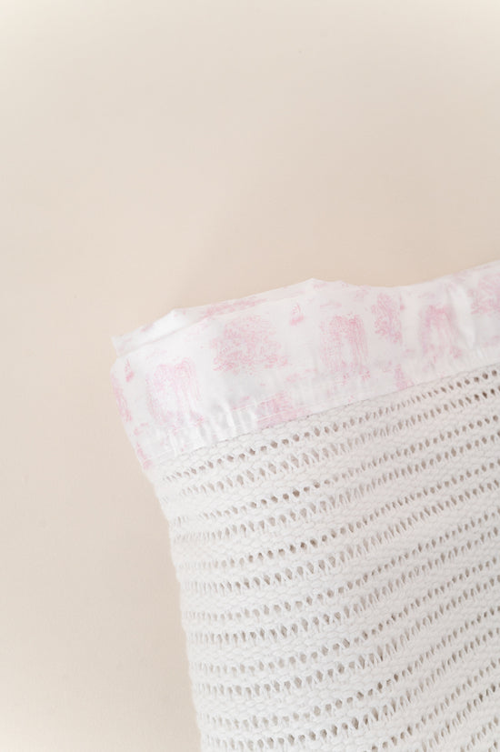 Cellular Blanket -  Pram - Spring Toile Pink