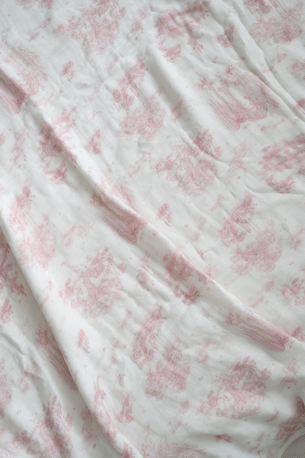Load image into Gallery viewer, Spring Toile Pink Bamboo Baby Blanket
