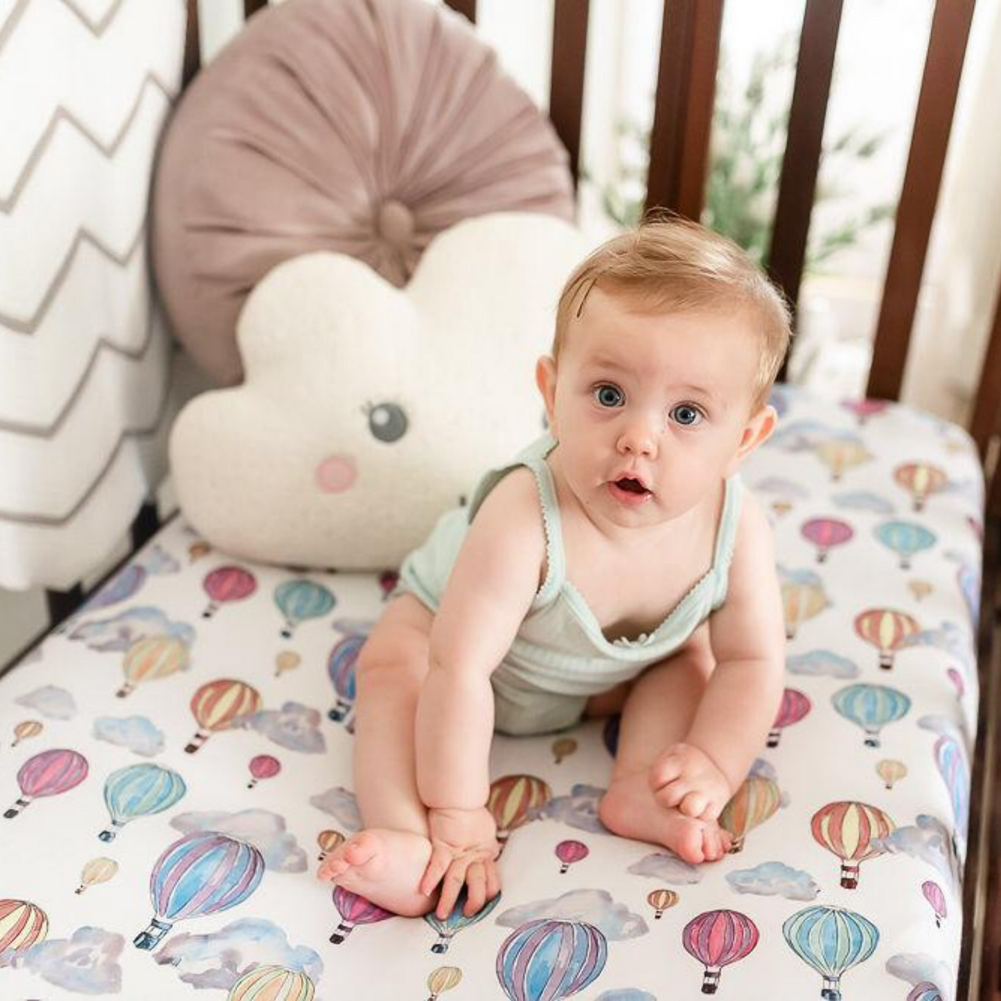 Balloon Festival Fitted Cot Sheet The Gilded Bird Fitted Cot Sheet