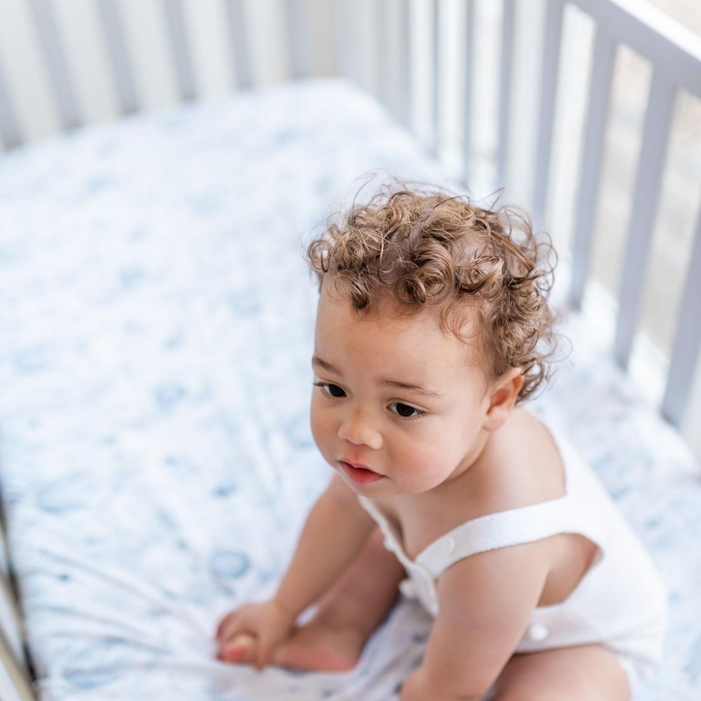 Grey fitted cot sales sheet