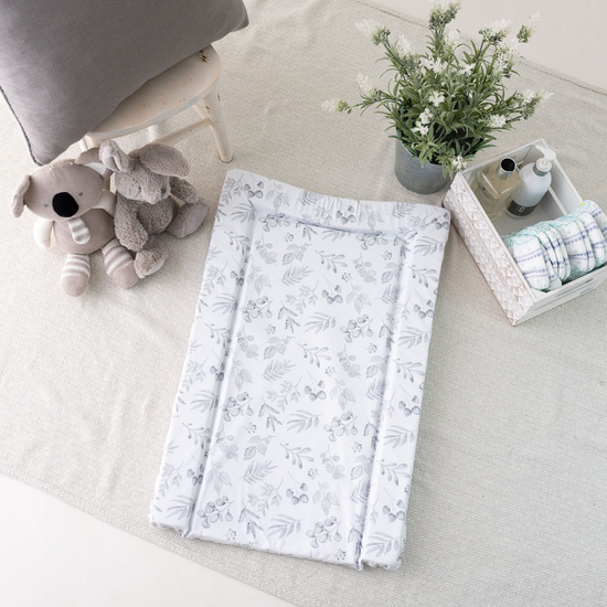 Load image into Gallery viewer, Lovely Leaves Grey Flat Mat | The Gilded Bird | Baby Changing Mats | Buy Changing Mats Online | Buy Flat Mats | Flat Mat
