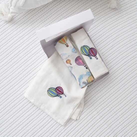 Load image into Gallery viewer, Balloon Festival Muslin Swaddle (Set of 3)
