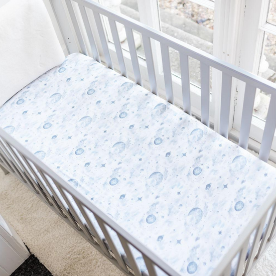 Night Sky Grey Fitted Cot Sheet