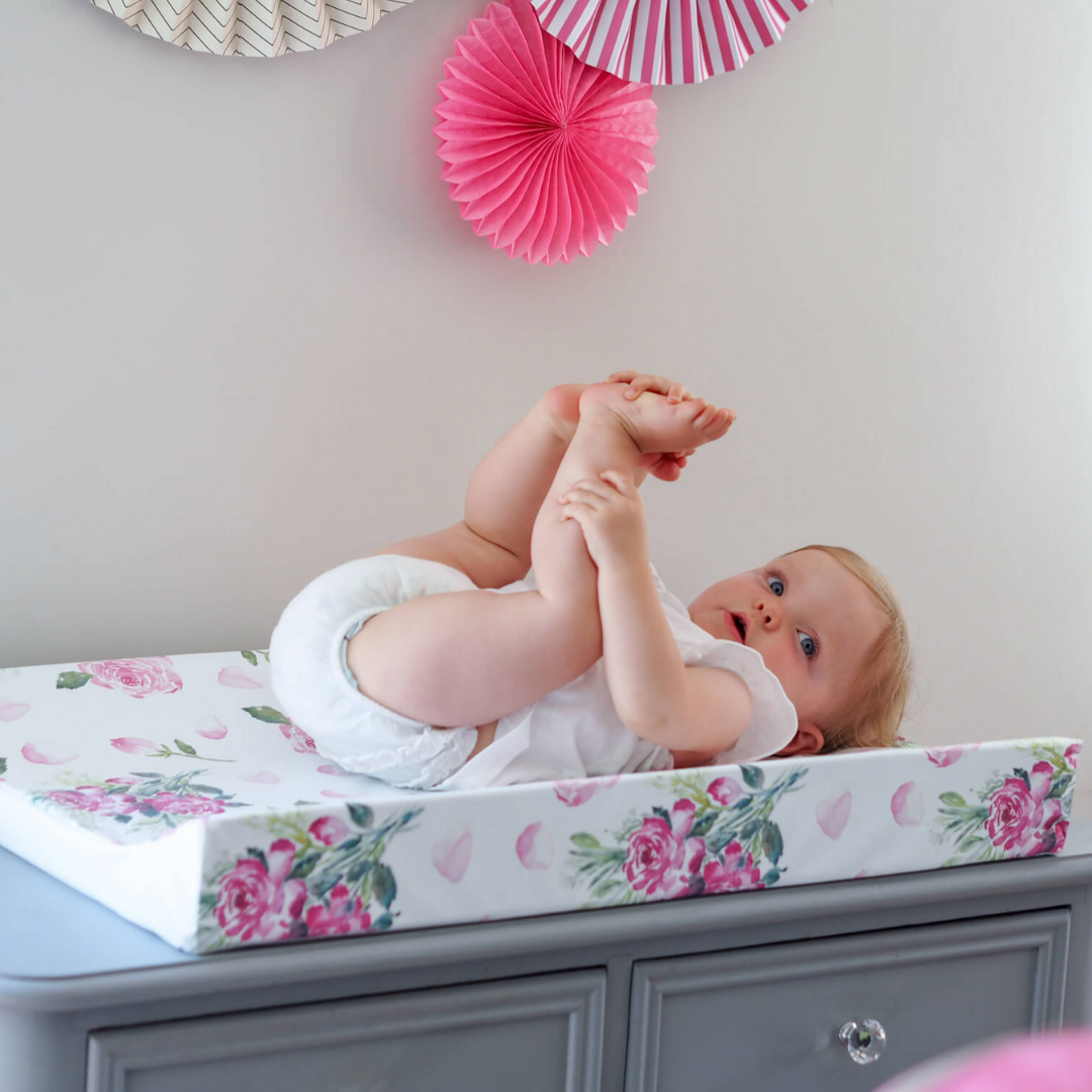 Pink Roses Anti Roll Wedge Mat The Gilded Bird Wedge Mats