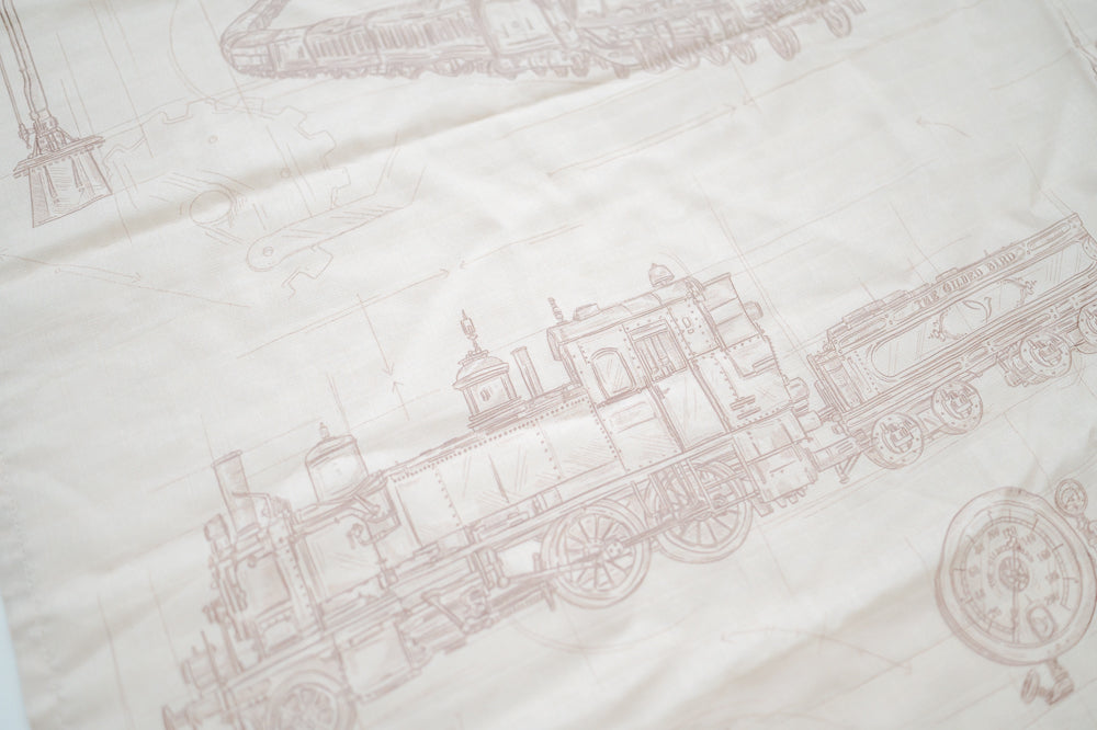 Trains on Brown XLarge Muslin Swaddle Swaddle Blankets The Gilded Bird