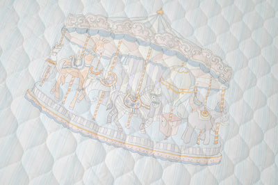 Carousel Blue Stripe Quilted Playmat